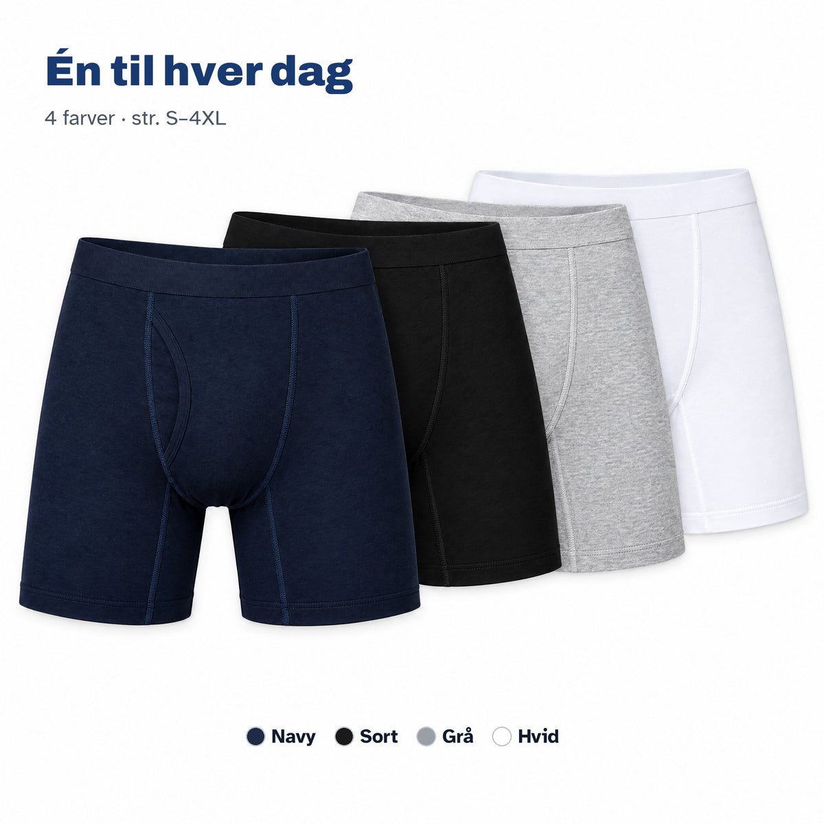 Lyvo EverDry™ i 4 farver: navy, sort, grå og hvid – str. S–4XL